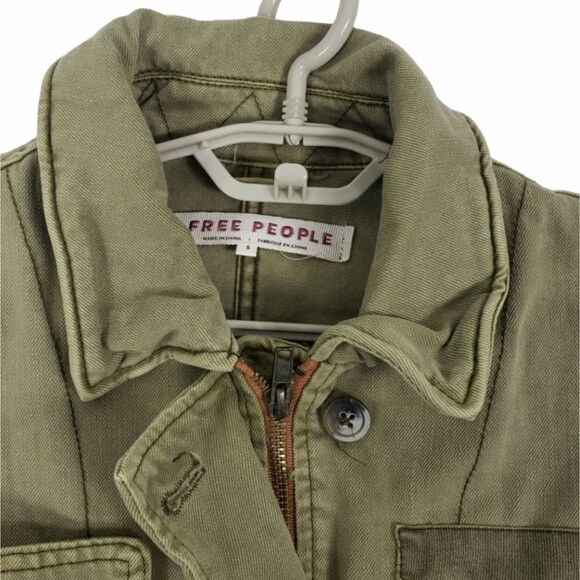 Free People Jacket Women's Small Green Military Utility Top Seize The Day - Picture 4 of 6